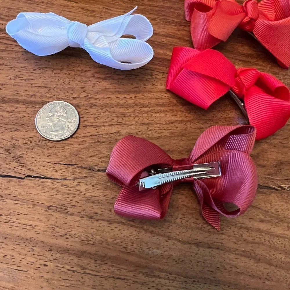 Grosgrain Ribbon Bow x14 Assorted Colors Bundle F